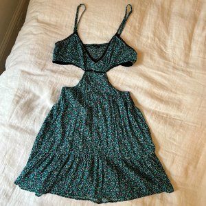 Floral Bershka Cut-Out Mini Dress
